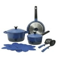 thumbnail image 1 of Oster Platinum Amberton 10 Piece Cast Aluminum Pots and Pans PFA Free Ceramic Non stick Cookware Set - Blue, 1 of 15