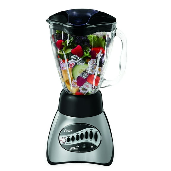 Oster Precise Blend 200, 16-Speed Blender, 6-Cup Glass Jar Blender, Gray