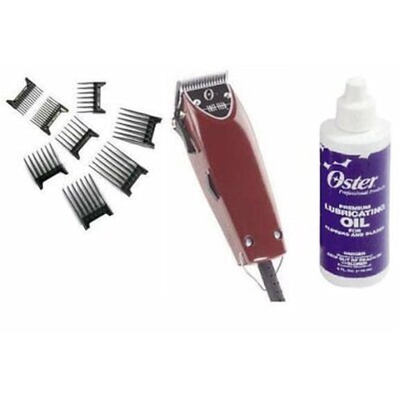 Oster Professional 76023-510 Fast Feed Clipper with Adjustable Blade + 8 Comb Set