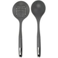 thumbnail image 1 of Oster Ridgecrest 2 Piece Silicone Kitchen Tool Skimmer and Ladle Set in Gray, 1 of 5