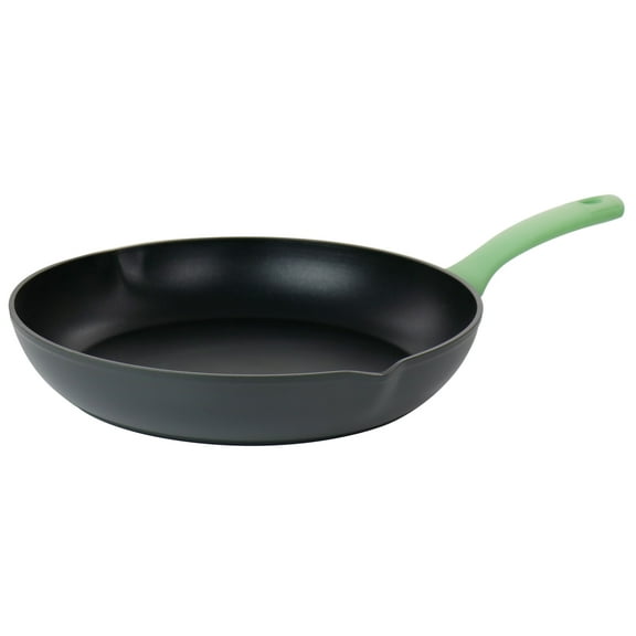 Oster Rigby 9.5 Inch Aluminum Nonstick Frying Pan in Green with Pouring Spouts