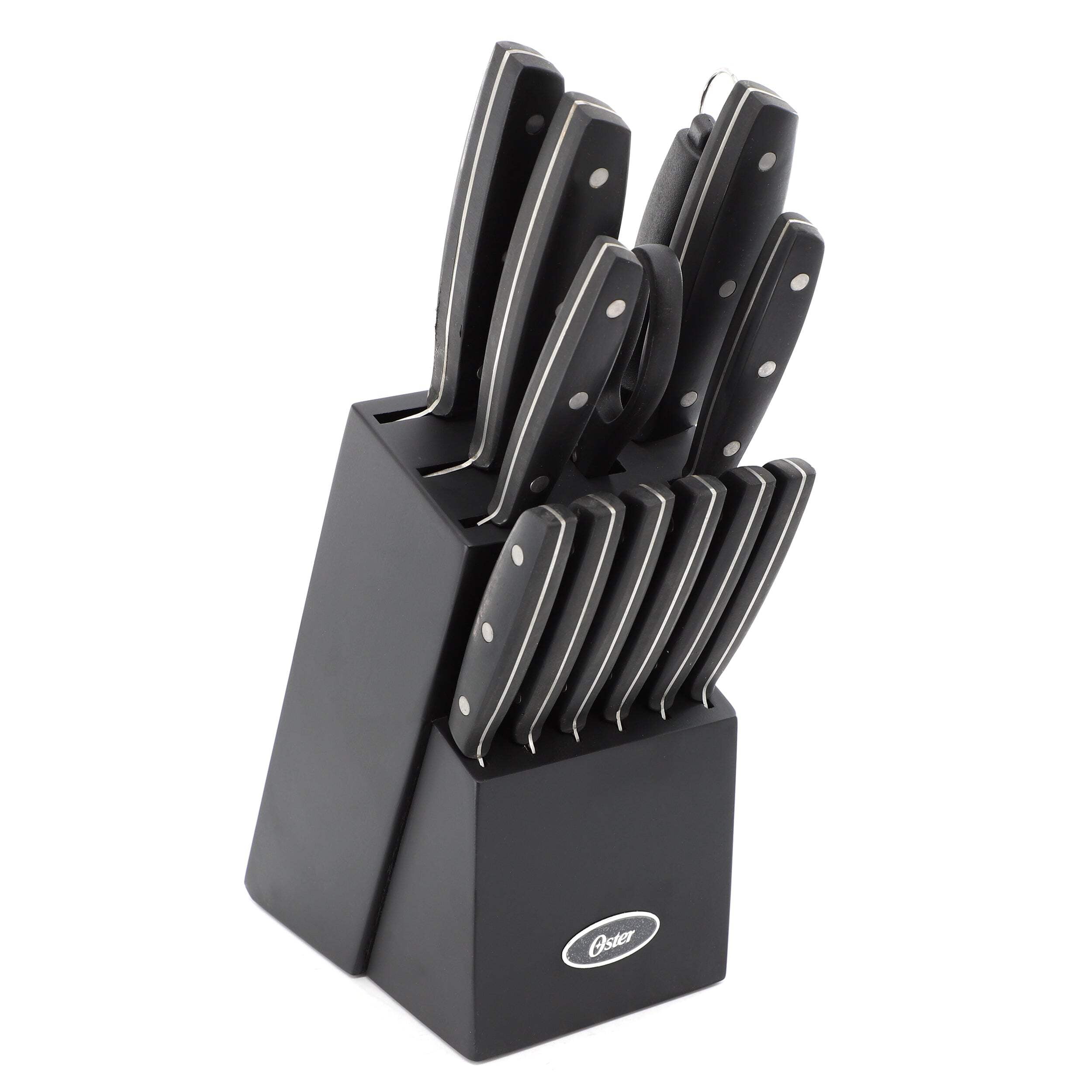 Oster Riggins 14 Piece Stainless Steel Cutlery Set w Hardwood Storage Block in