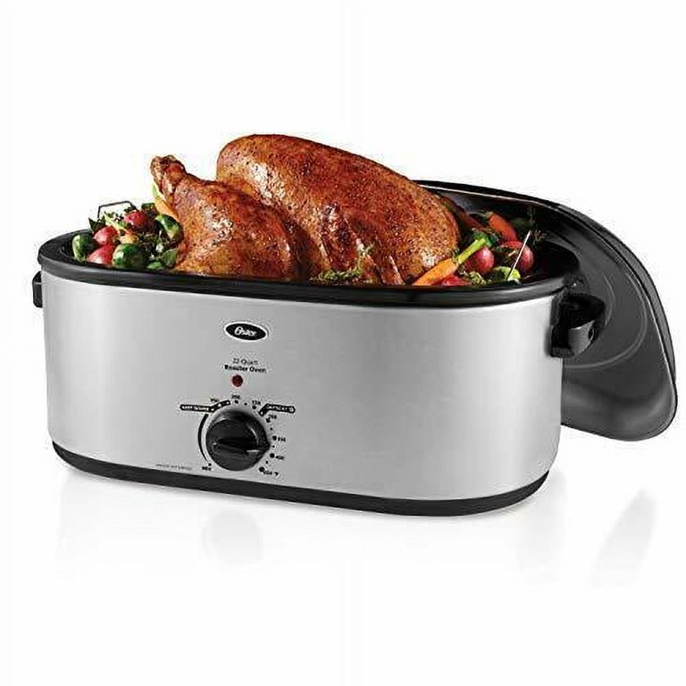 Aroma® 22 Quart Electric Roaster Oven with High-Dome & Self-Basting Lid,  Stainless Steel - AliExpress