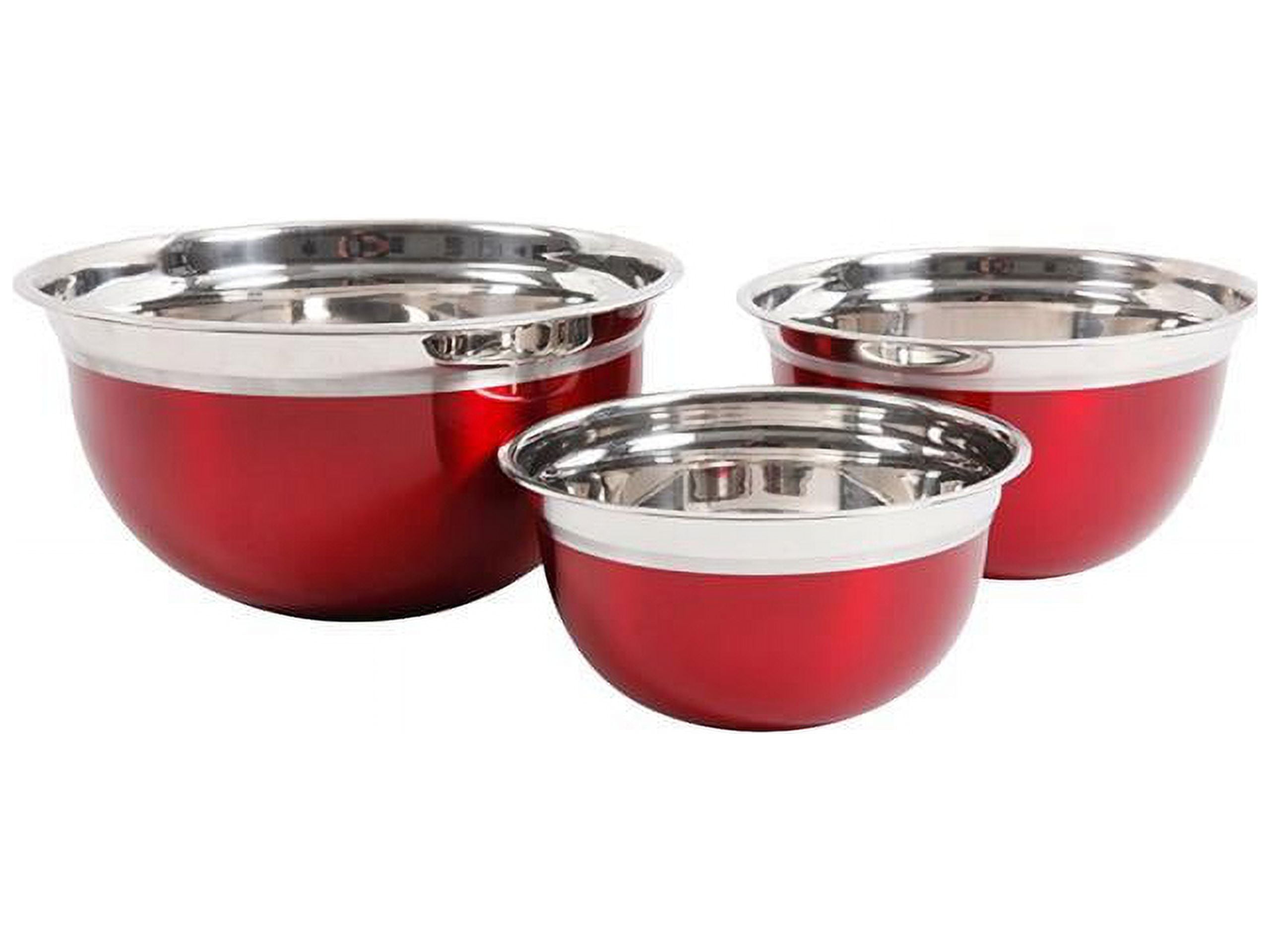 Oggi 7287.0 Stainless Steel 3-Piece Bowl Set with Lids