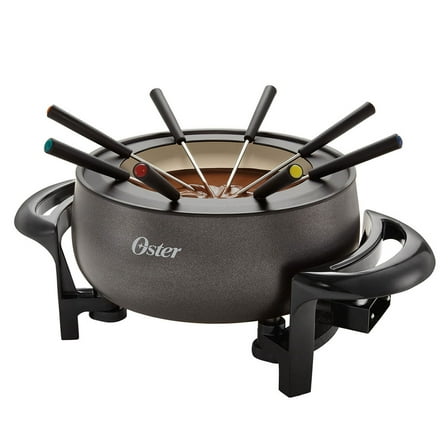 Oster Titanium Infused DuraCeramic 3 Quart Fondue Pot in Grey