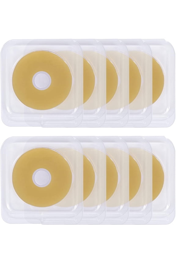Ostomy Barrier Rings - Sting Free Moldable Ostomy Rings - Hydrocolloid Skin Extender Rings for colostomy Bags 10PCS