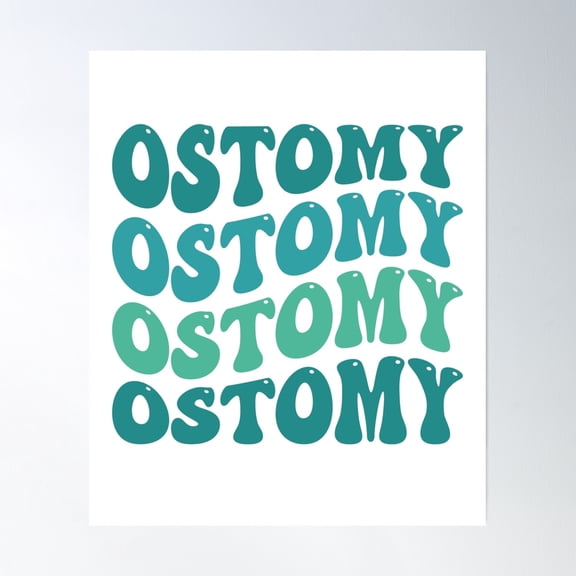 Ostomy Groovy Blue Design Poster Wall Art, Modern Wall Decor, 24x36 UNFRAMED