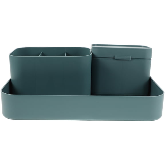 FOMIYES Green Plastic Nail Organizer Box with Spacious Tray and Pen Holder for Storing 1Set