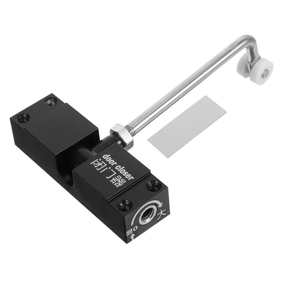 Raindrops Adjustable Aluminum Door Closer Black Dual Spring Quiet for Home 1Set