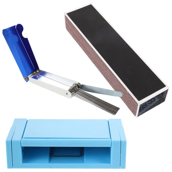 FOMIYES 1Set Professional Guitar Luthier Tool Set with Grinding Sander and Bridge Bone Nut Blue