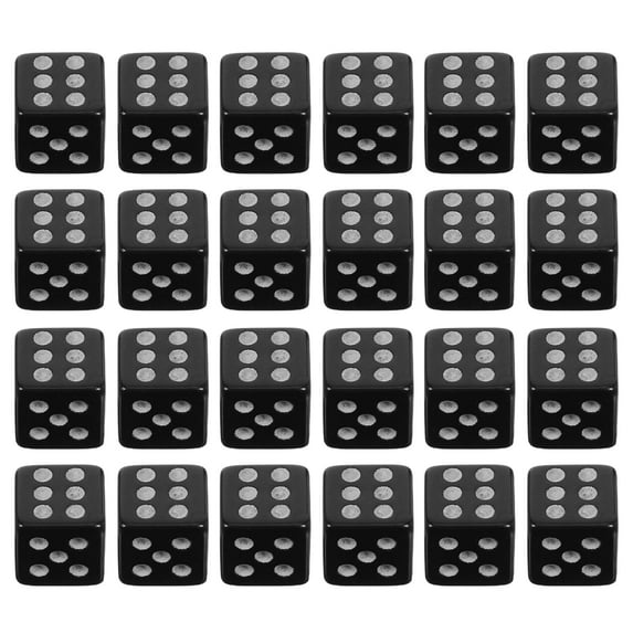 Raindrops 100pcs Mini Black Gaming Dice for Home Entertainment and Tabletop Fun Made of Durable Plastic