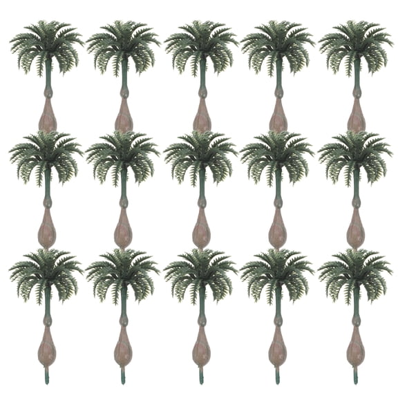 Raindrops Artificial Coconut Palm Trees Multi-Color Plastic for Railway Scenery 15Pcs
