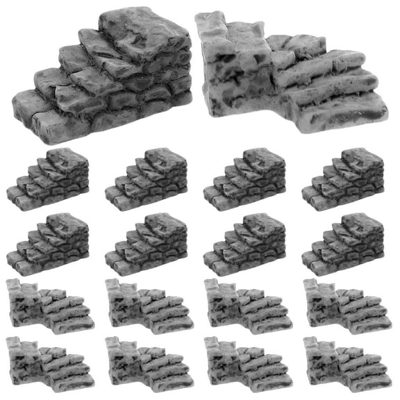 Raindrops Dollhouse Stairs in Light Grey Resin - Sturdy and Easy to Integrate