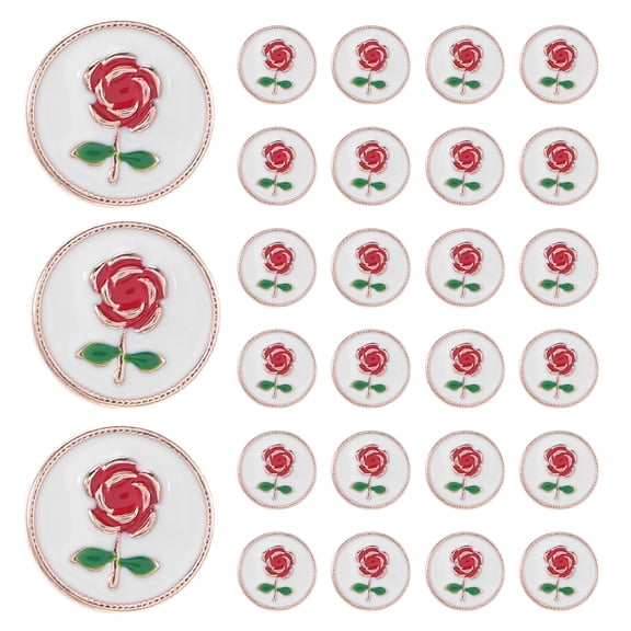 FOMIYES Multi Color Zinc Alloy Rose Buttons for Sewing Vintage Style 20Pcs