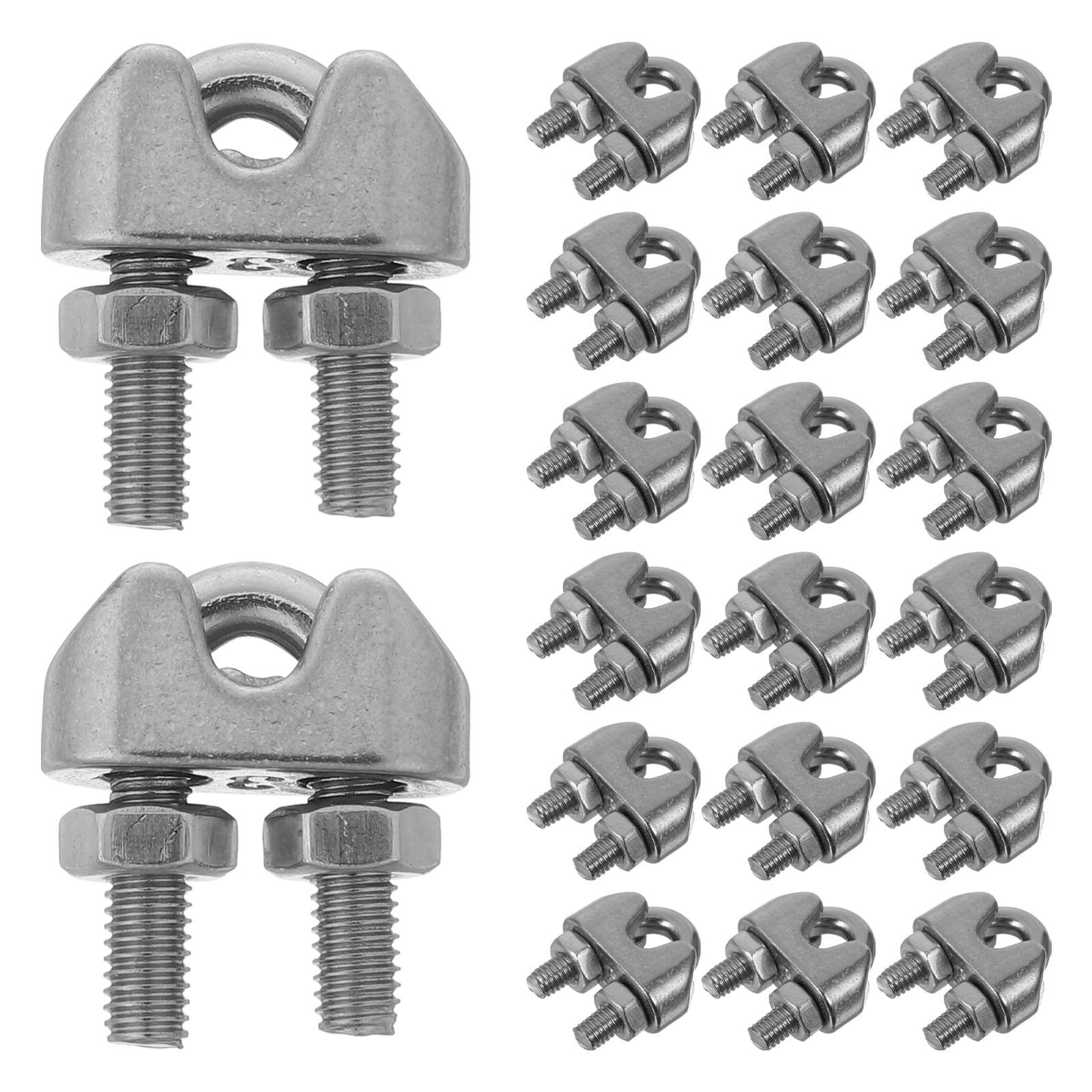 Ostracsh 24PCS Wire Rope Clips: 1/8 Inch Cable Clamp - Stainless Steel ...