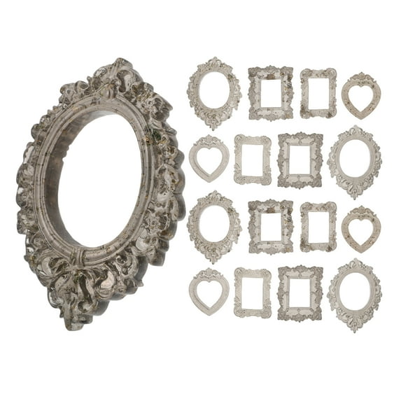 Ostracsh 24pcs Mini Vintage Picture Frames Small Antique Resin Photo Holders for Jewelry Display Christmas Holiday Party Decor