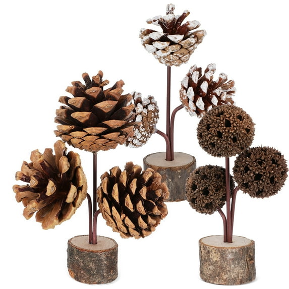 Raindrops Rustic Pinecone Centerpieces Brown Resin Decor for Living Room and Dining Table