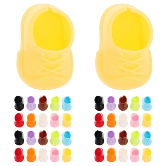 Ostracsh 40 Pairs Mini Flat Shoes for 17cm (6.69 inch) Dolls - Replacement Dress-Up Accessories for Dollhouse Collectors