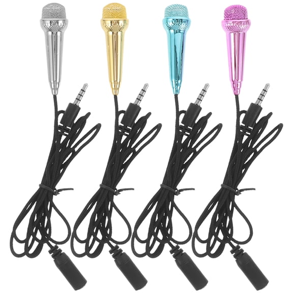 Raindrops Wired Capacitive Microphone Assorted Color for Singing and Streaming 4Pcs
