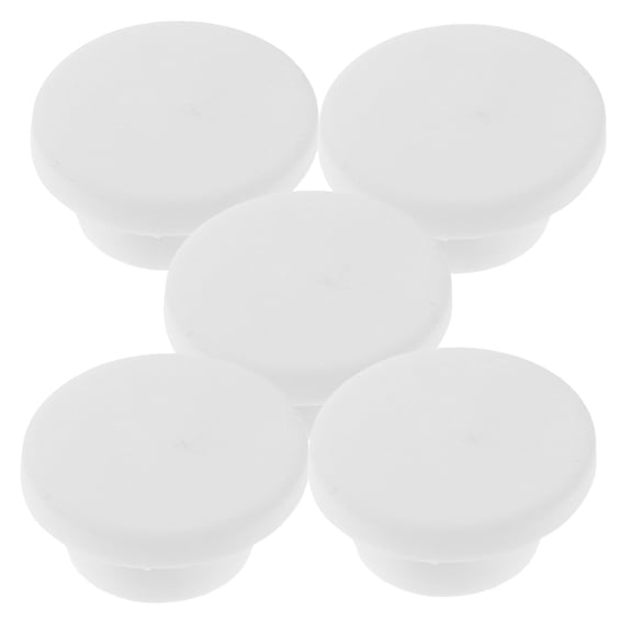 Raindrops 5-Pack White Silicone Bath Drain Covers and Tub Overflow Water Hole Plugs for Bathroom