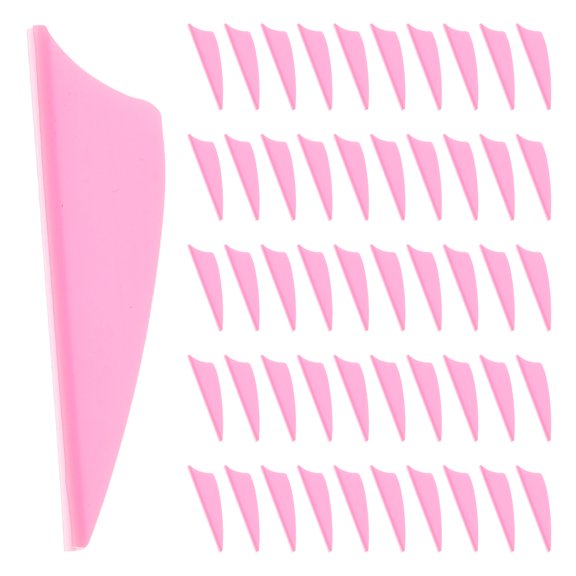 FOMIYES Archery Replacement Tails: Pink Lightweight Plastic Fletchings, Precision and Durability, 60Pcs