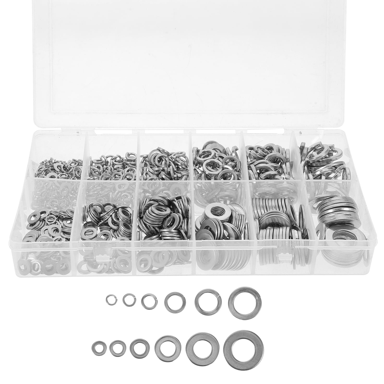FOMIYES 790-Piece Stainless Steel Washer Assortment Kit with Flat Circular Gaskets for Uniform Pressure Distribution