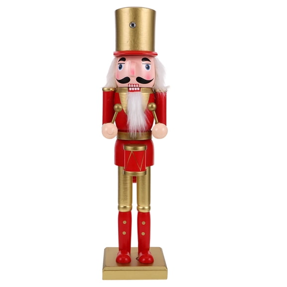Raindrops Red Wooden Nutcracker for Holiday Decor: Classic German Style Christmas Figurine