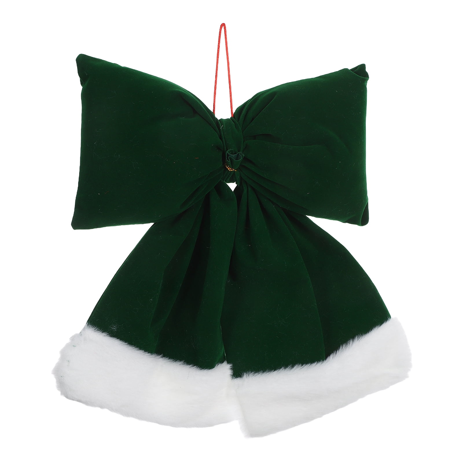 FOMIYES Soft Fabric Green Christmas Bowknots Decorative Bows for Tree Wreath Holiday Home Decor
