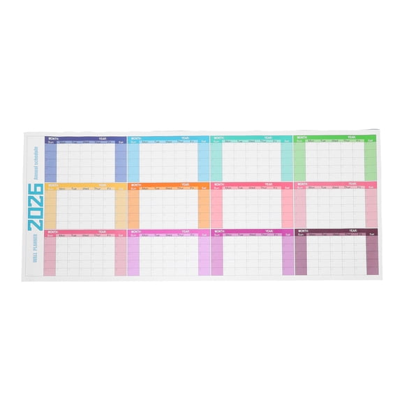 Raindrops Large Reusable Wall Calendar Multi Color Paper Pet for Home Use