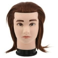 thumbnail image 1 of Raindrops Human Hair Mannequin Head for Barber and Hairdresser Practice in Brown Color, 1 of 7