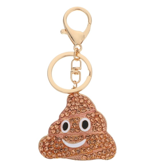Raindrops Rhinestone Charm Keychain in Golden Alloy for Bags