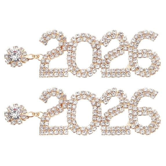 Raindrops Golden Rhinestone Earrings 2026 for Festive Holiday Events