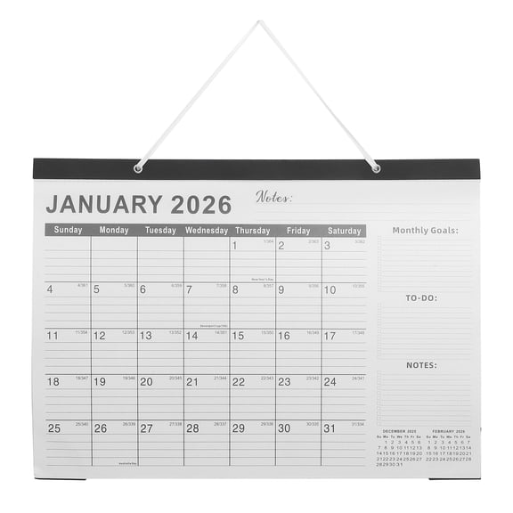 Raindrops Minimalist 2026 Wall Calendar Black Paper for Home Large Date Blocks
