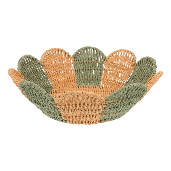 FOMIYES Olive Green Handwoven Paper Rope Storage Basket for Living Room, Tabletop & Home Organization