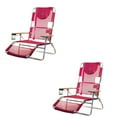 thumbnail image 1 of Ostrich 3-N-1 Light Aluminum Multi-Position Reclining Beach Chair, Pink (2 Pack), 1 of 7