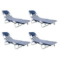 thumbnail image 1 of Ostrich Backpack Chaise Lounge Chair with Storage Bag, Navy Stripe (4 Pack), 1 of 12