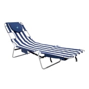Ostrich The Backpack Chaise Lounge, Facedown Beach Camping Chair w/Storage Bag, Stripe