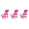 thumbnail image 1 of Ostrich Beach Ladies Comfort On-Your-Back Beach Chair, Pink (3 Pack), 1 of 10