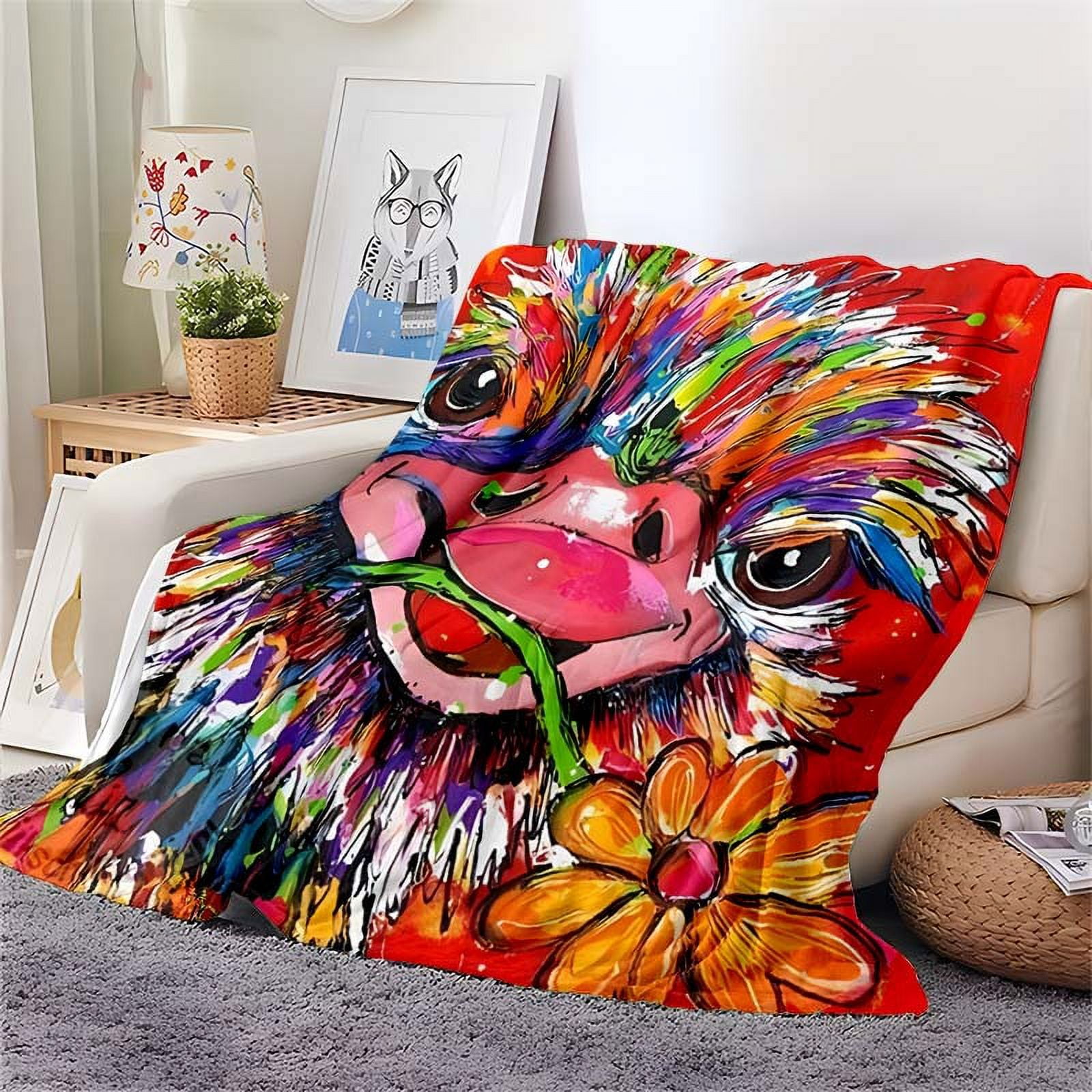 Ostrich Blanket Cartoon Cute Ostrich Soft Warm Flannel Home Blankets