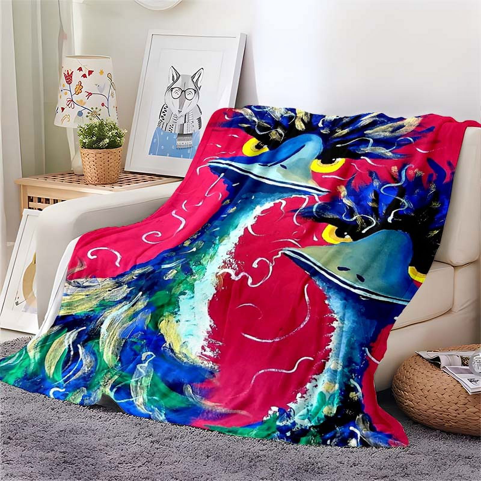 Ostrich Blanket Cartoon Cute Ostrich Soft Warm Flannel Home Blankets