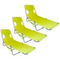 thumbnail image 1 of Ostrich Chaise Lounge Foldable Sunbathing Beach Chair, Neon Green (3 Pack), 1 of 7