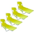 thumbnail image 1 of Ostrich Chaise Lounge Foldable Sunbathing Beach Chair, Neon Green (4 Pack), 1 of 7
