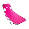 thumbnail image 1 of Ostrich Chaise Lounge Folding Portable Sunbathing Beach Chair, Pink, 1 of 5