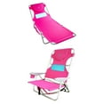 thumbnail image 1 of Ostrich Ladies Comfort Lounger Beach Chair and On-Your-Back Chair, Pink, 1 of 10