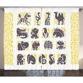 thumbnail image 1 of Ambesonne Ostrich Curtains 2 Panel Set, Grey Animal, 108" x 63", Earth Yellow Eggplant, 1 of 3