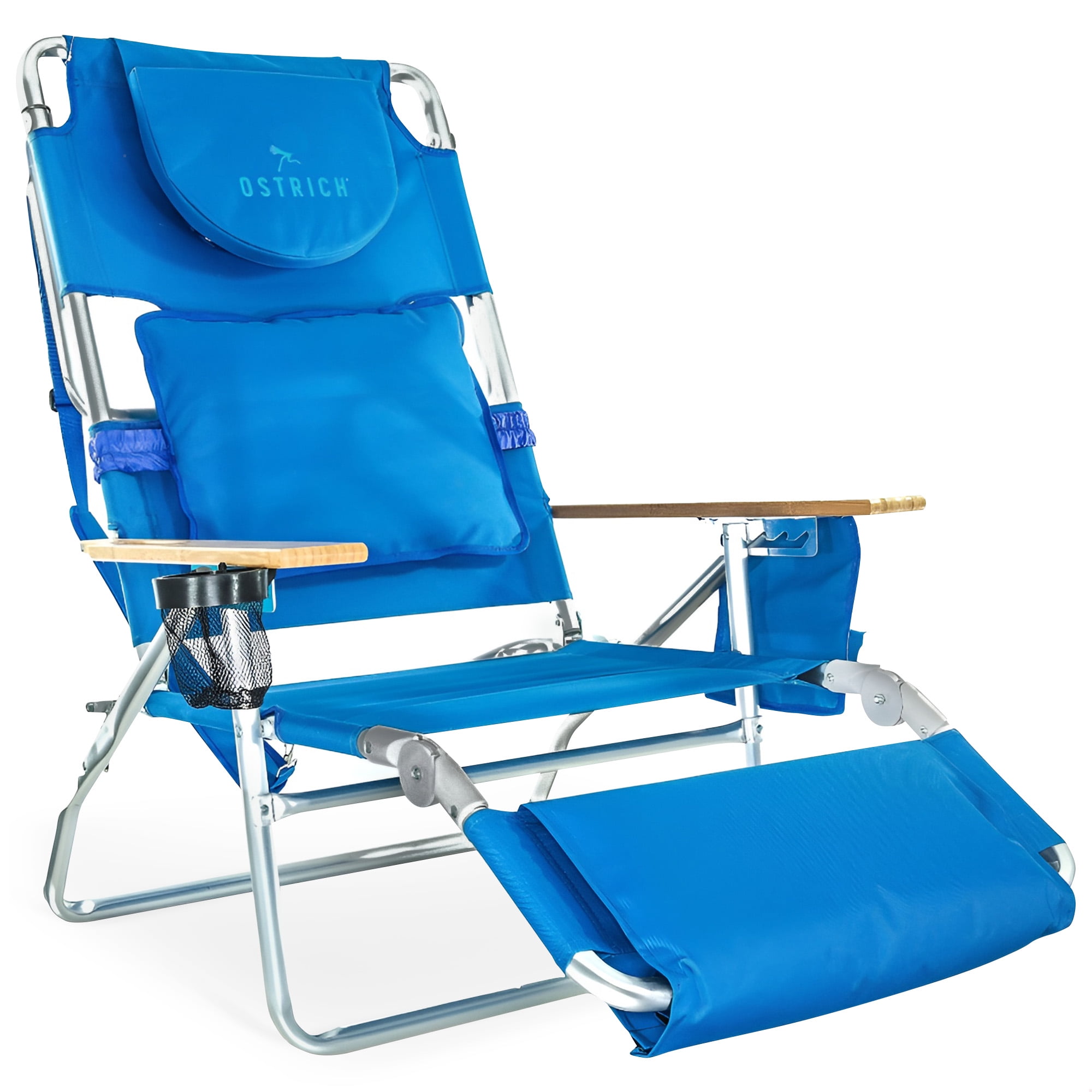 Deluxe Padded Beach Chair Blue, Reclining Lounge Liberia Ubuy