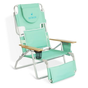 Open Box Ostrich Deluxe 3N1 Outdoor Lawn Beach Lounge Chair w/Footrest, Teal