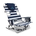 thumbnail image 1 of Ostrich The Deluxe Backpacker Portable Beach Chair with Insulated Cooler Bag, Blue Stripe, 1 of 13