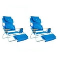 thumbnail image 1 of Ostrich Deluxe Padded 3-N-1 Outdoor Lounge Reclining Beach Chair, Blue (2 Pack), 1 of 7