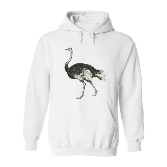 Ostrich Drawing Hoodie Women -Image by Shutterstock, Female Medium